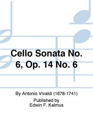 Book cover for Cello Sonata No. 6, Op. 14 No. 6