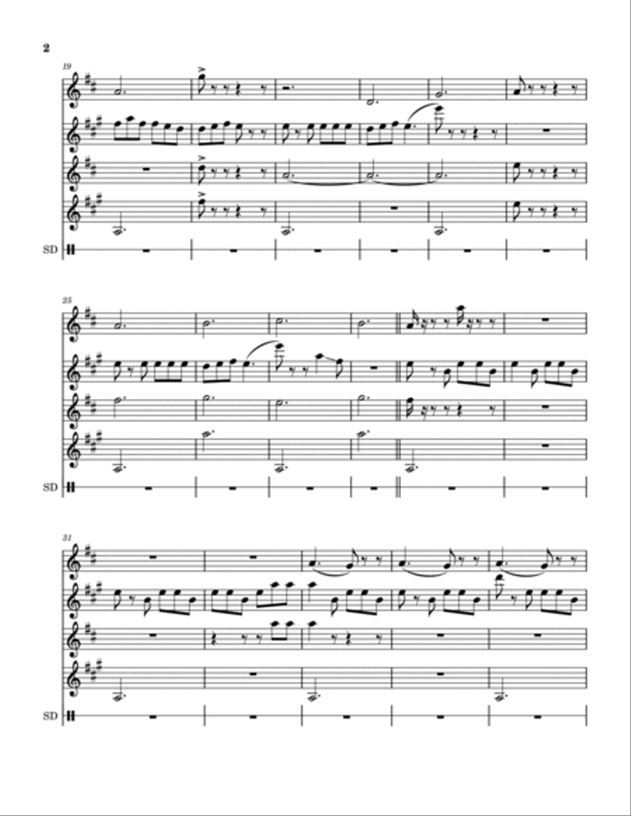 Namma Satham Saxophone Quartet scores gallery preview page 3