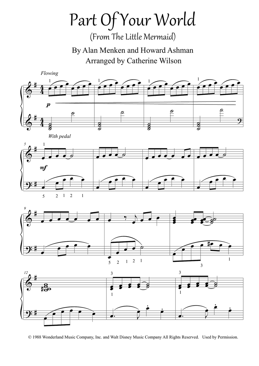 Part Of Your World Piano Solo scores gallery preview page 2