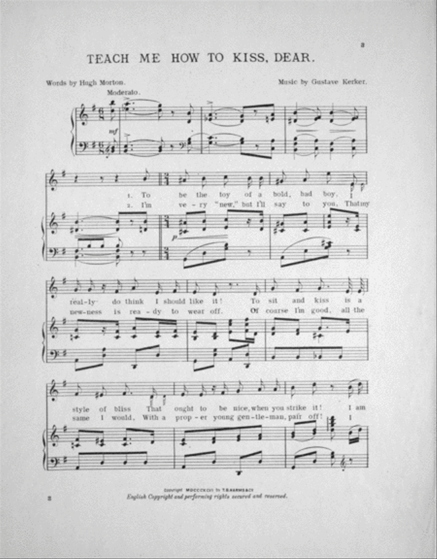 The Belle of New York. Teach Me How To Kiss, Dear Voice scores gallery preview page 2