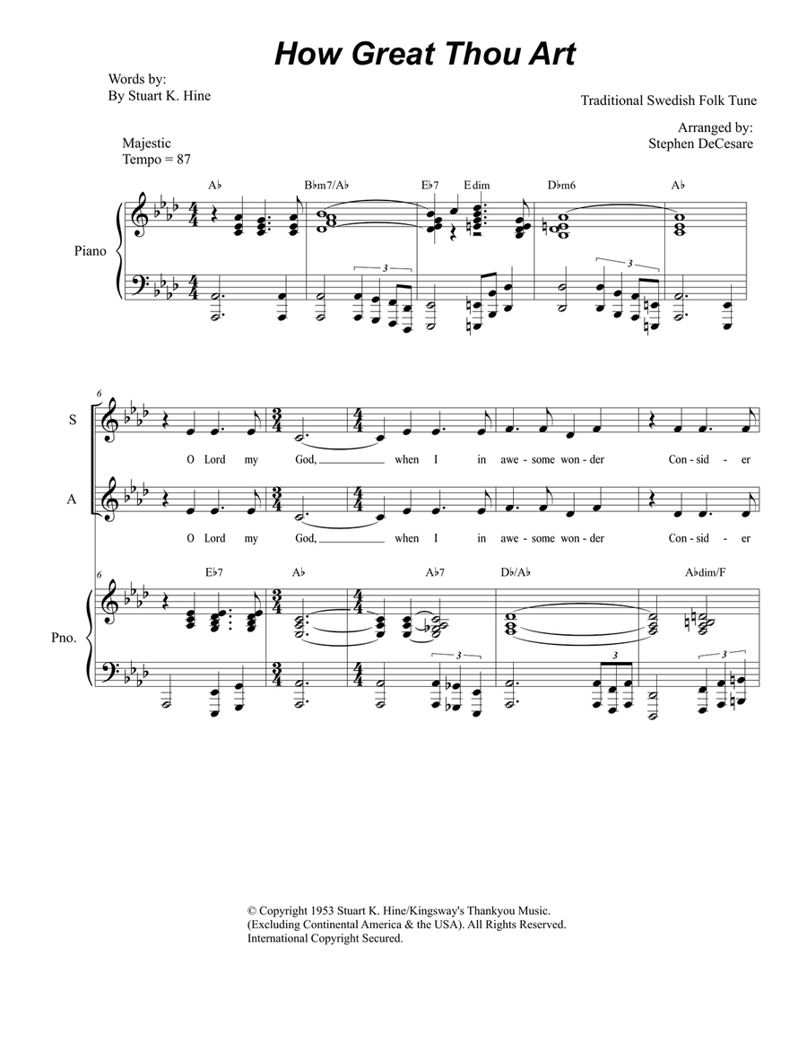 How Great Thou Art 3-Part scores gallery preview page 1