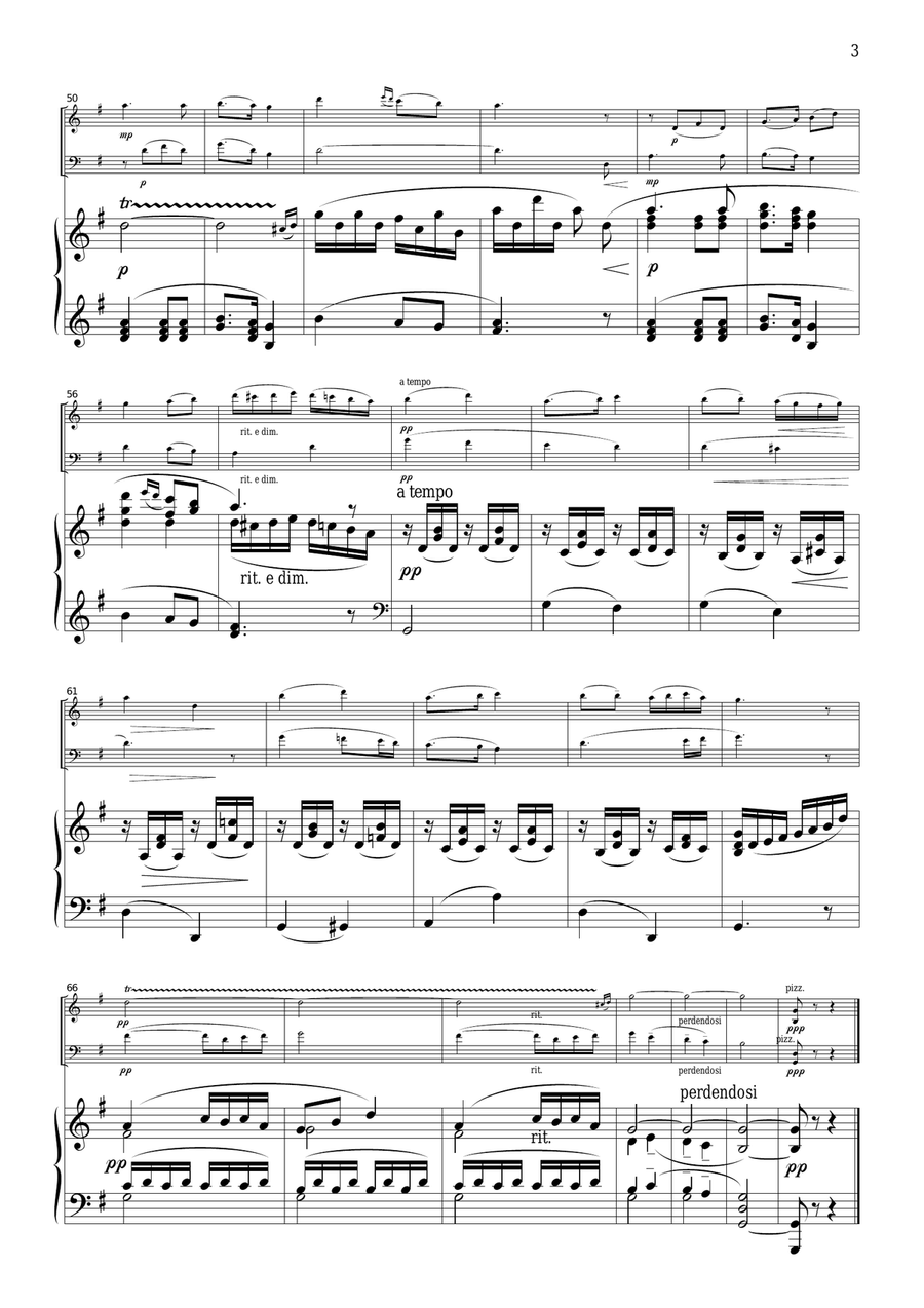 Schubert Lullaby Op.98, No.2, for piano trio, PS102 Piano Trio scores gallery preview page 3