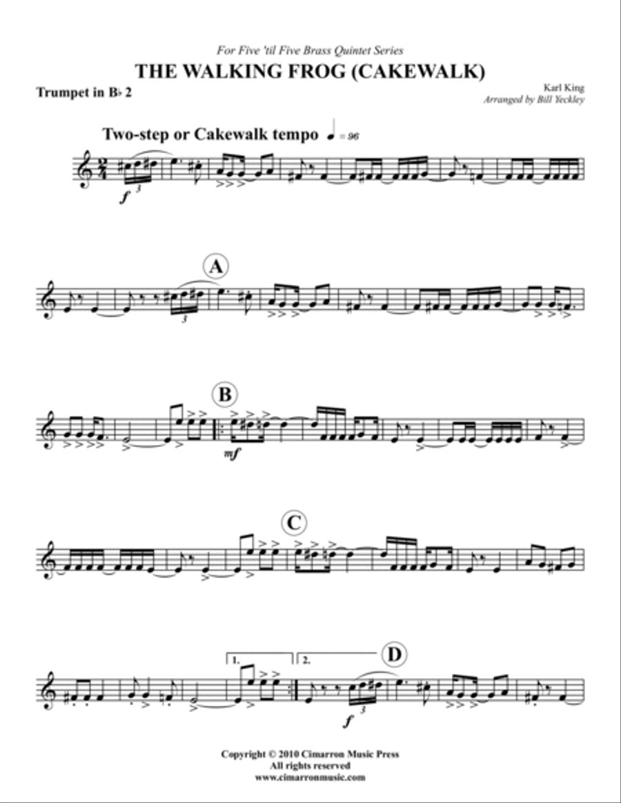 The Walking Frog The Walking Frog Brass Quintet scores gallery preview page 6