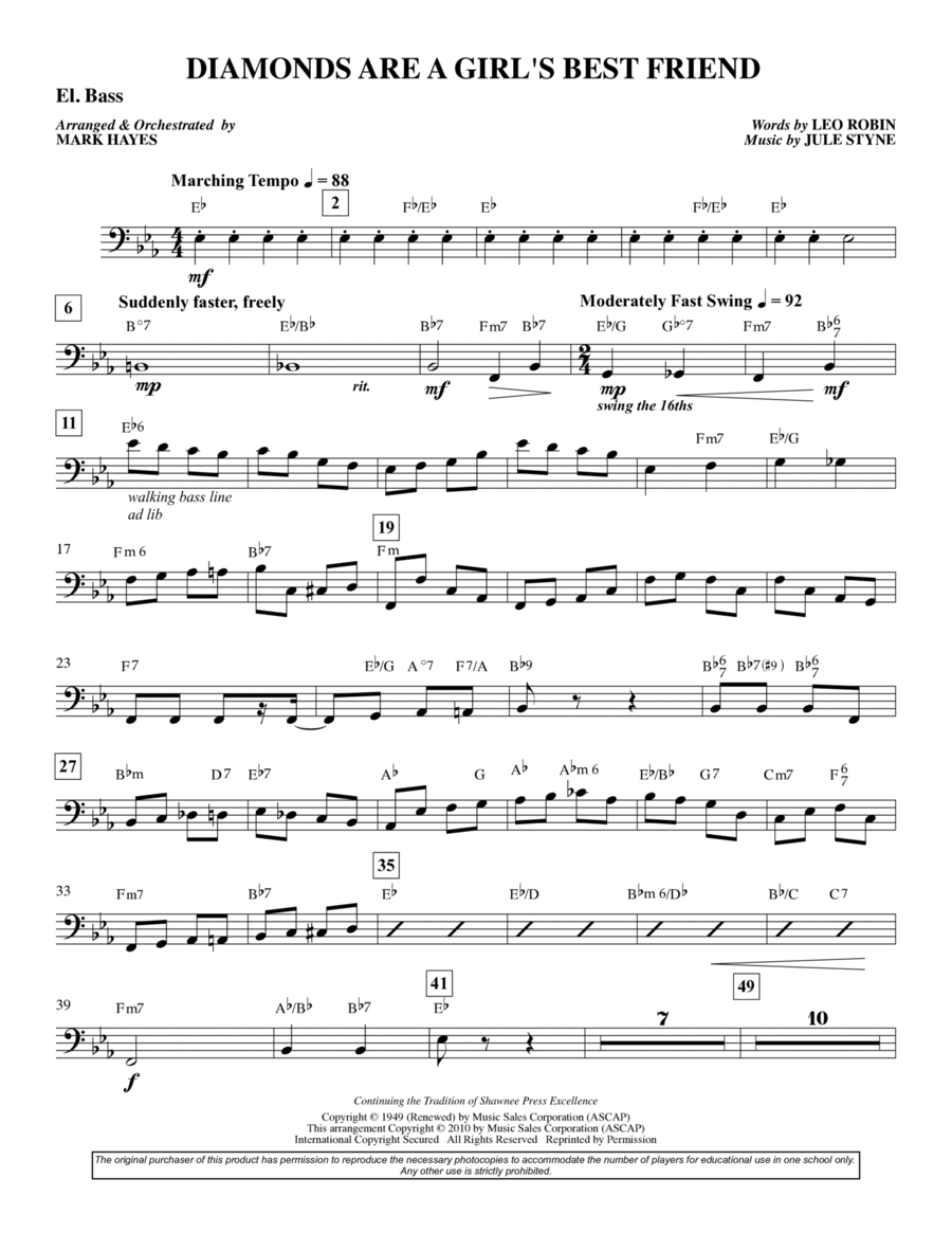 Diamonds Are A Girl's Best Friend - Bass Choir scores gallery preview page 1