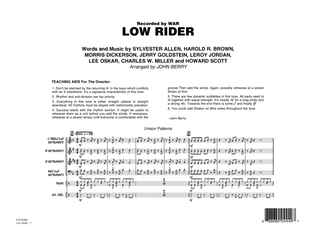 Low Rider - Conductor Score (Full Score)