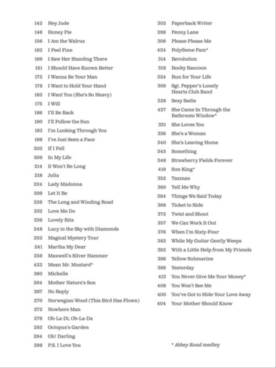 The Beatles Sheet Music Collection Piano, Vocal, Guitar scores gallery preview page 3