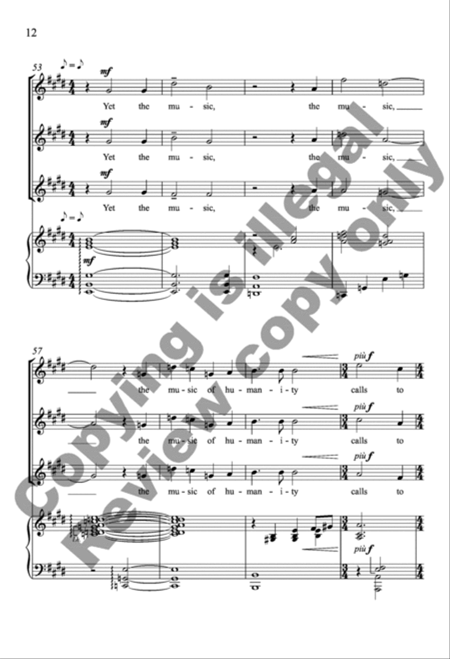 The Music of Being (Piano/Choral Score) SSA scores gallery preview page 12