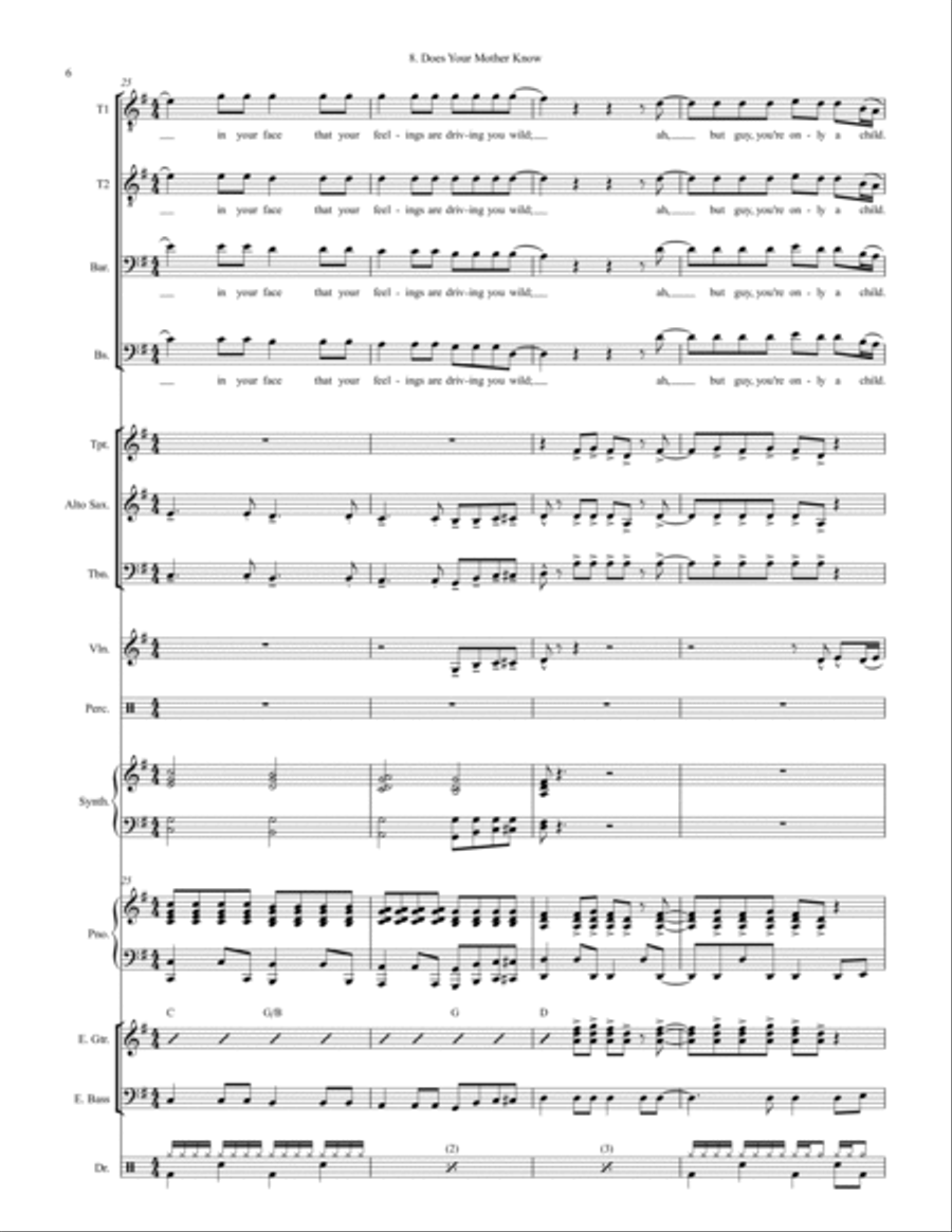 Does Your Mother Know Large Ensemble scores gallery preview page 6