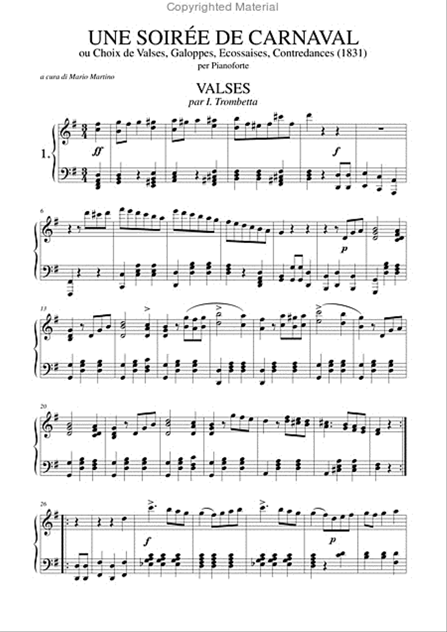 Une soirée de Carnaval ou Choix de Valses, Galoppes, Ecossaises, Contredances etc. (1831) for Piano Piano Solo scores gallery preview page 2