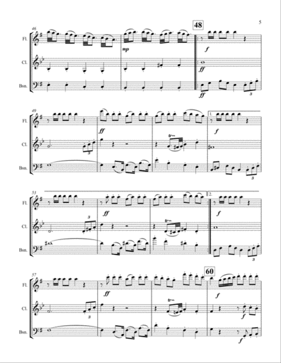 Barber of Seville Overture for Woodwind Trio Woodwind Trio scores gallery preview page 5
