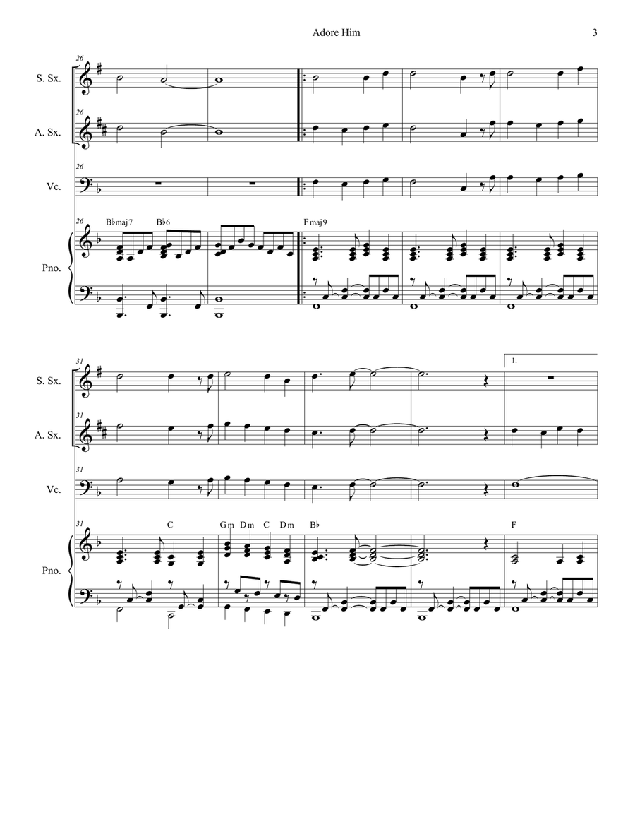 Adore Him Adore Him Woodwind Duet scores gallery preview page 3