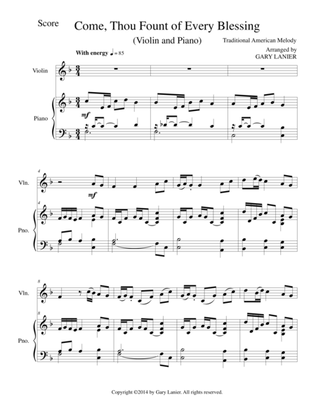 COME, THOU FOUNT OF EVERY BLESSING (Violin/Piano and Violin Part)