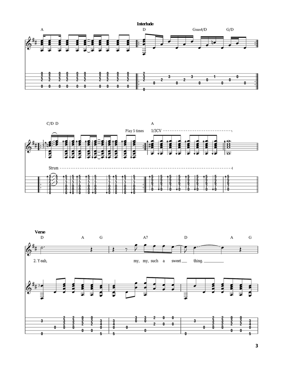 Crimson And Clover Acoustic Guitar scores gallery preview page 3