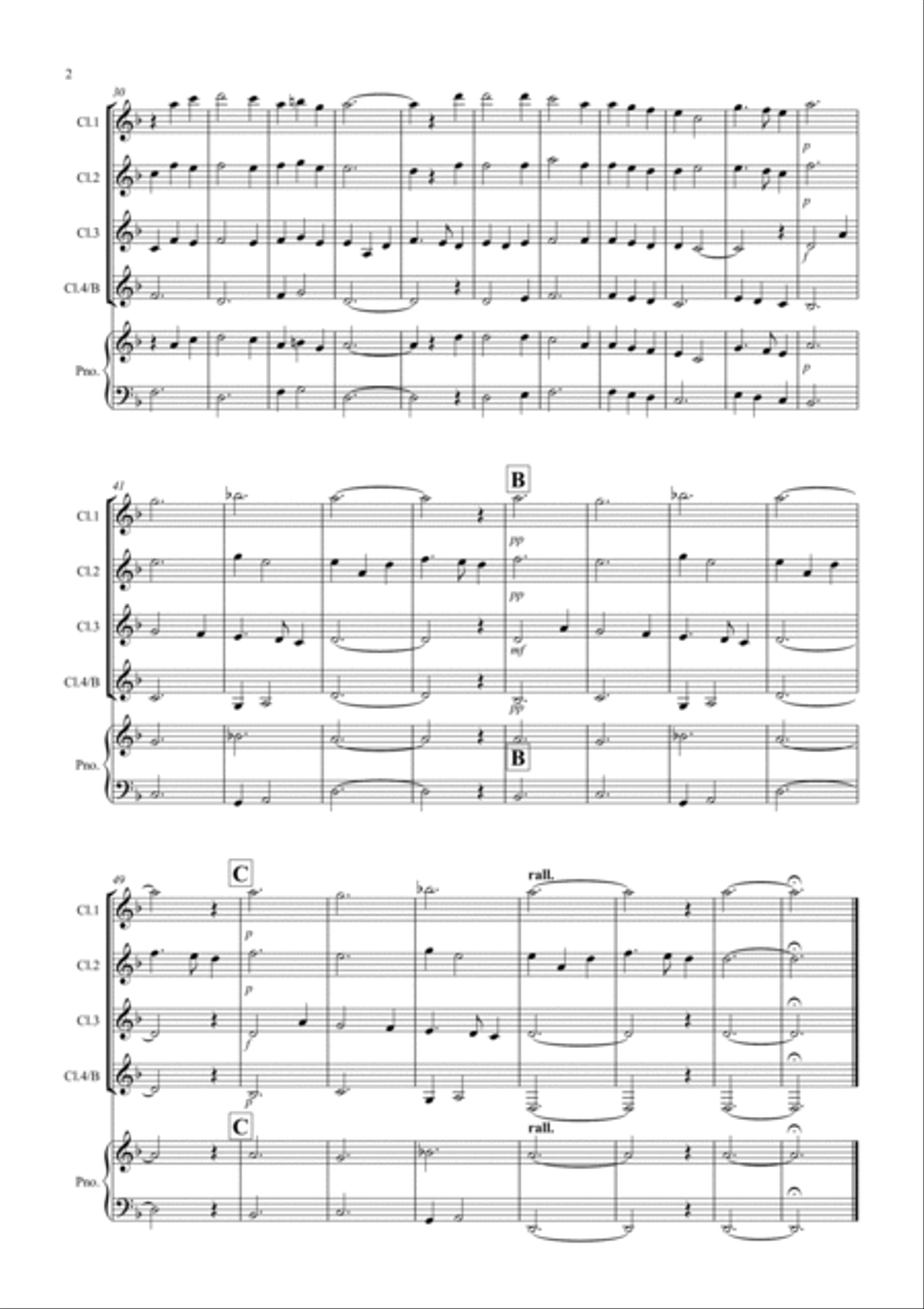 Scarborough Fair for Clarinet Quartet Clarinet Quartet scores gallery preview page 2
