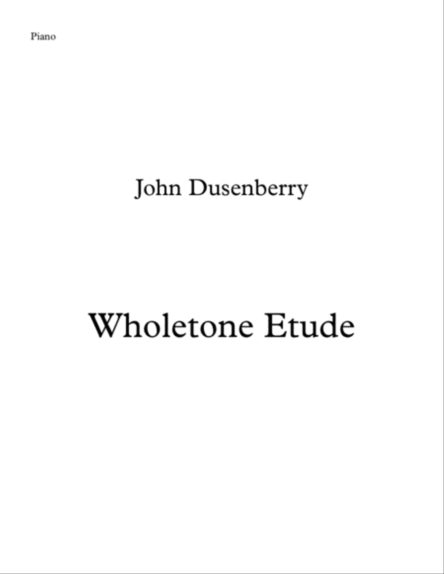 Wholetone Etude for Piano Piano Method scores gallery preview page 1