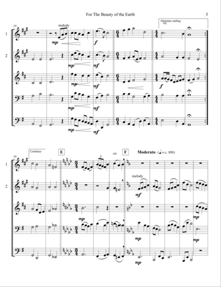 For the Beauty of the Earth (Brass Quintet) image number null