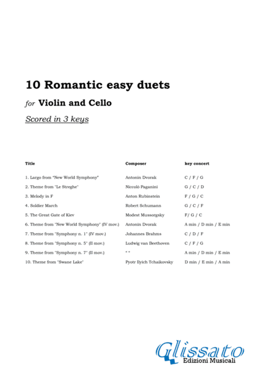10 Romantic Easy duets for Violin and Cello image number null