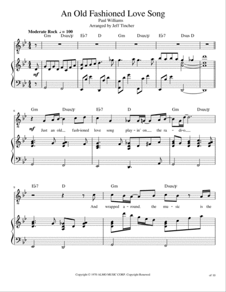 An Old Fashioned Love Song Voice scores gallery preview page 2
