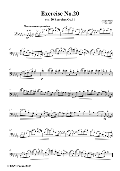 Merk-Exercise No.20,Op.11 No.20,from '20 Exercises,Op.11',for Cello image number null
