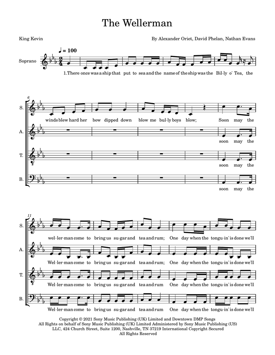 Wellerman Wellerman 4-Part scores gallery preview page 1