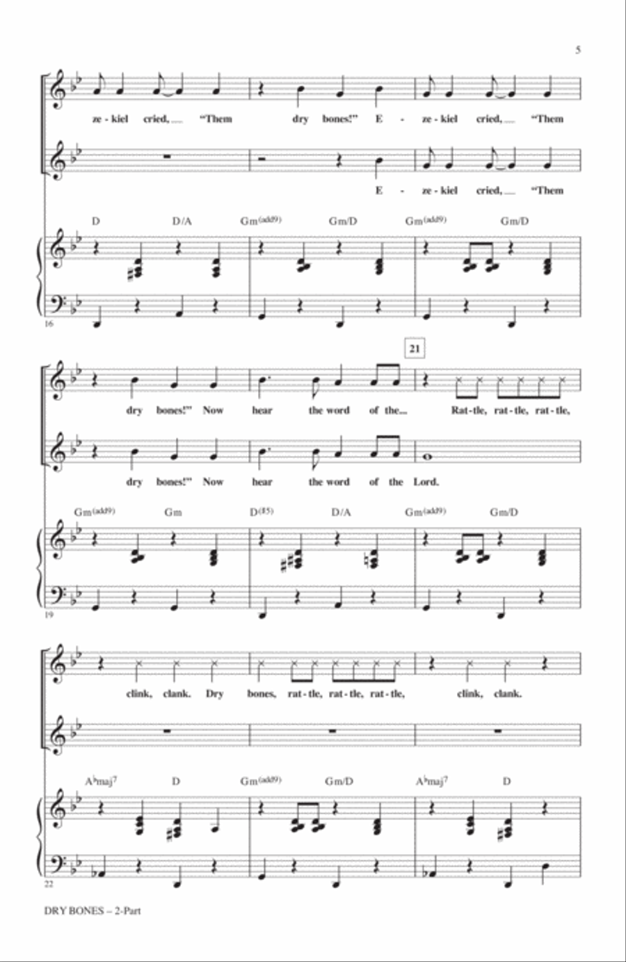 Dry Bones (arr. Cristi Cary Miller) 2-Part scores gallery preview page 3