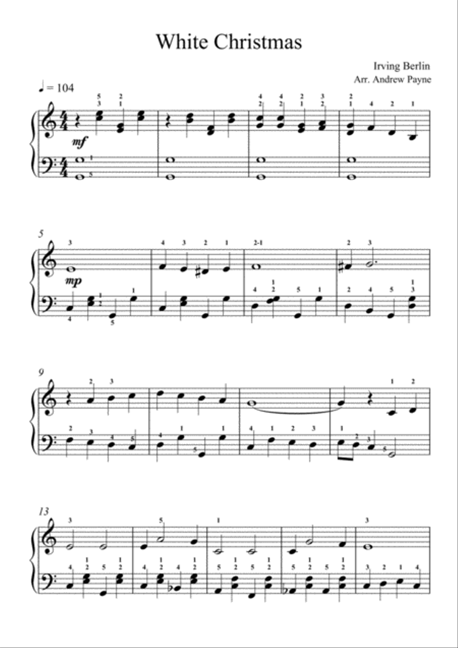 White Christmas Easy Piano scores gallery preview page 2