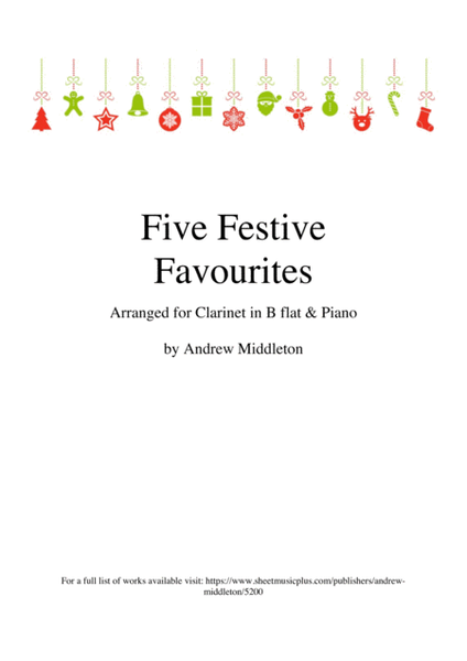 Five Festive Favourites arranged for Clarinet and Piano image number null