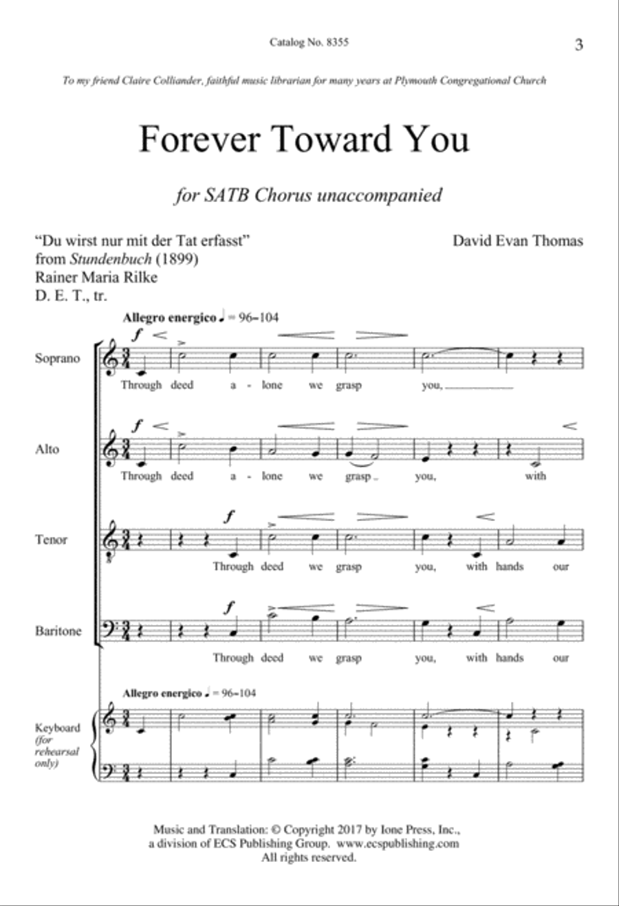 Forever Toward You 4-Part scores gallery preview page 3
