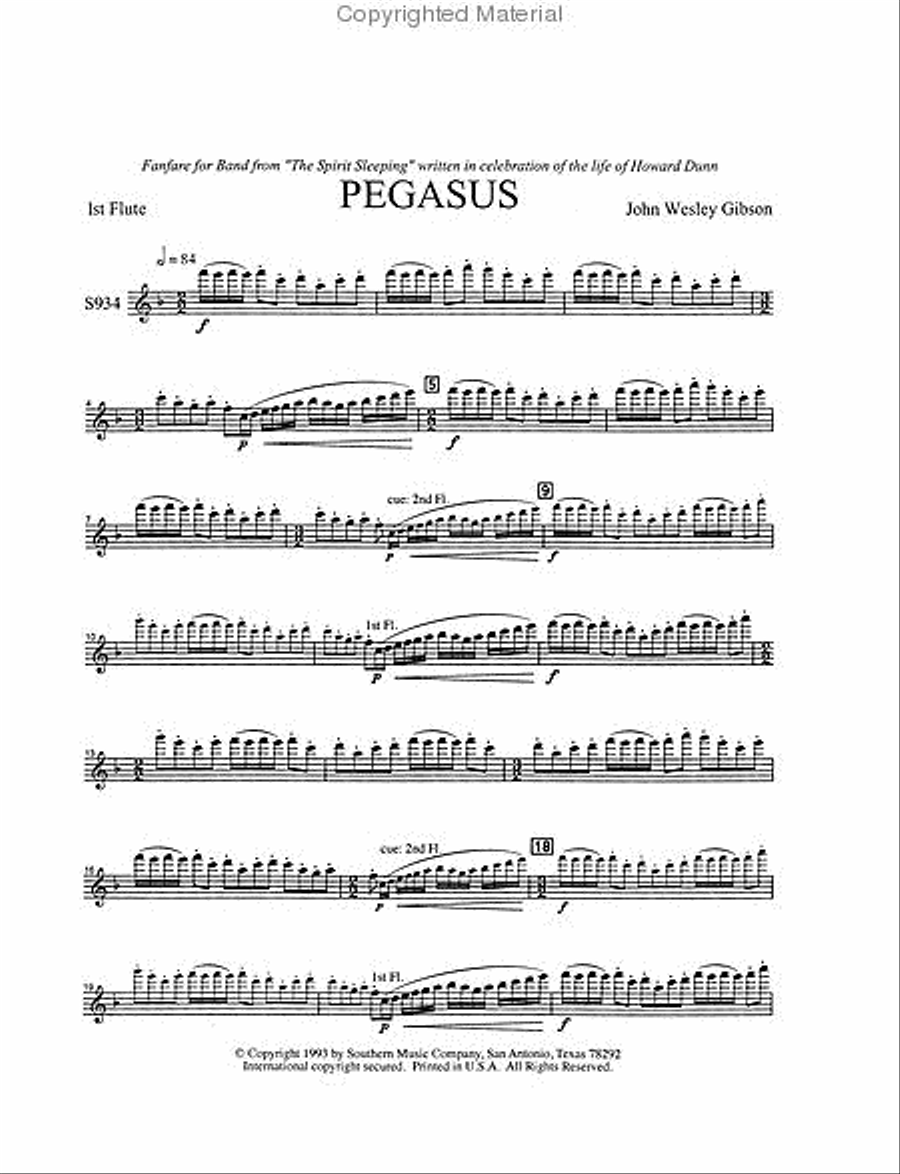 Pegasus - Fanfare from The Sleeping Spirit Concert Band scores gallery preview page 4