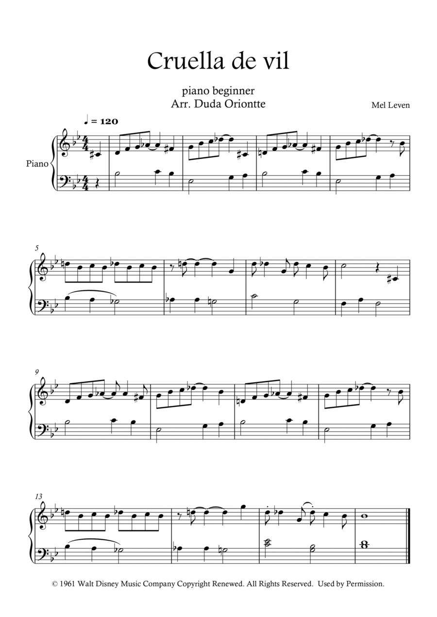 Cruella De Vil Piano Method scores gallery preview page 1