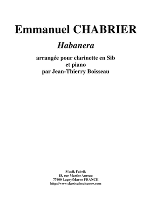 Emmanuel Chabrier: Habanera arranged for Bb clarinet and piano