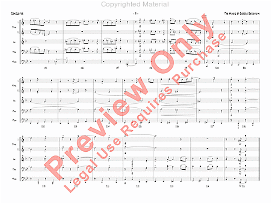 The Music of George Gershwin for Brass Quintet Jazz Ensemble scores gallery preview page 10