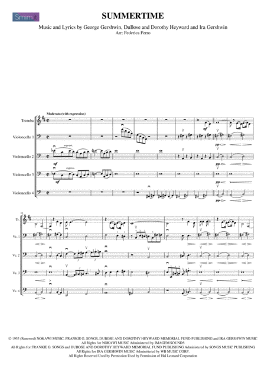 Summertime Trumpet Duet scores gallery preview page 1