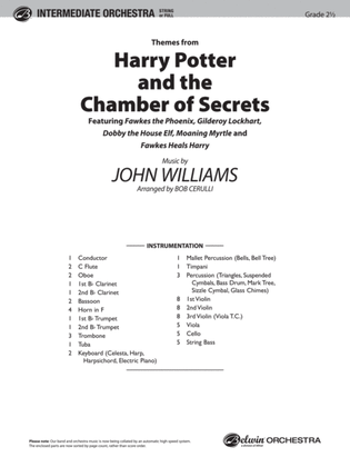 Book cover for Harry Potter and the Chamber of Secrets, Themes from: Score