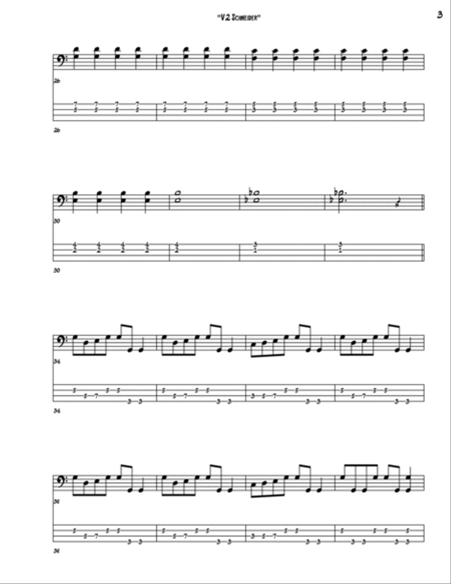 V2 Schneider Bass Guitar scores gallery preview page 3
