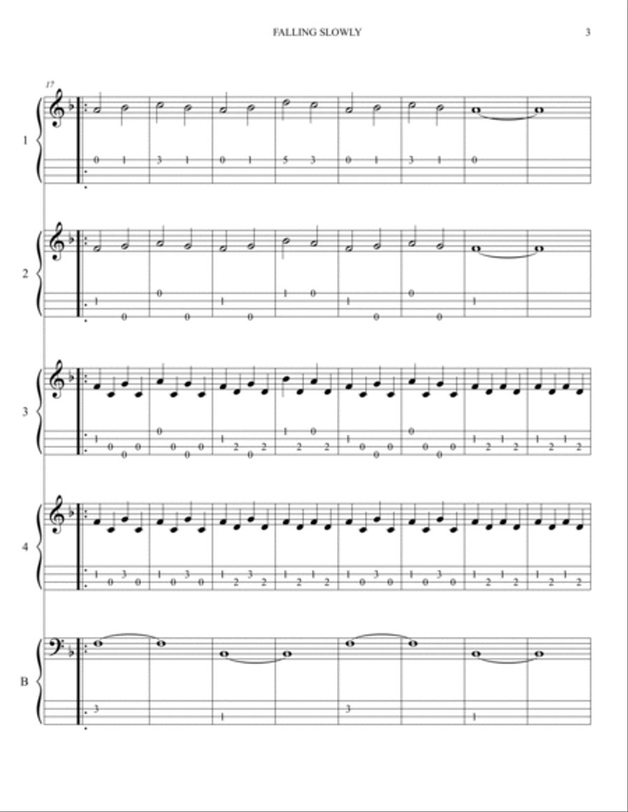 Te Prometo (falling Slowly) Ukulele scores gallery preview page 4