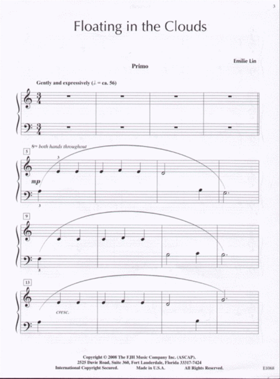 Floating in the Clouds Easy Piano scores gallery preview page 4