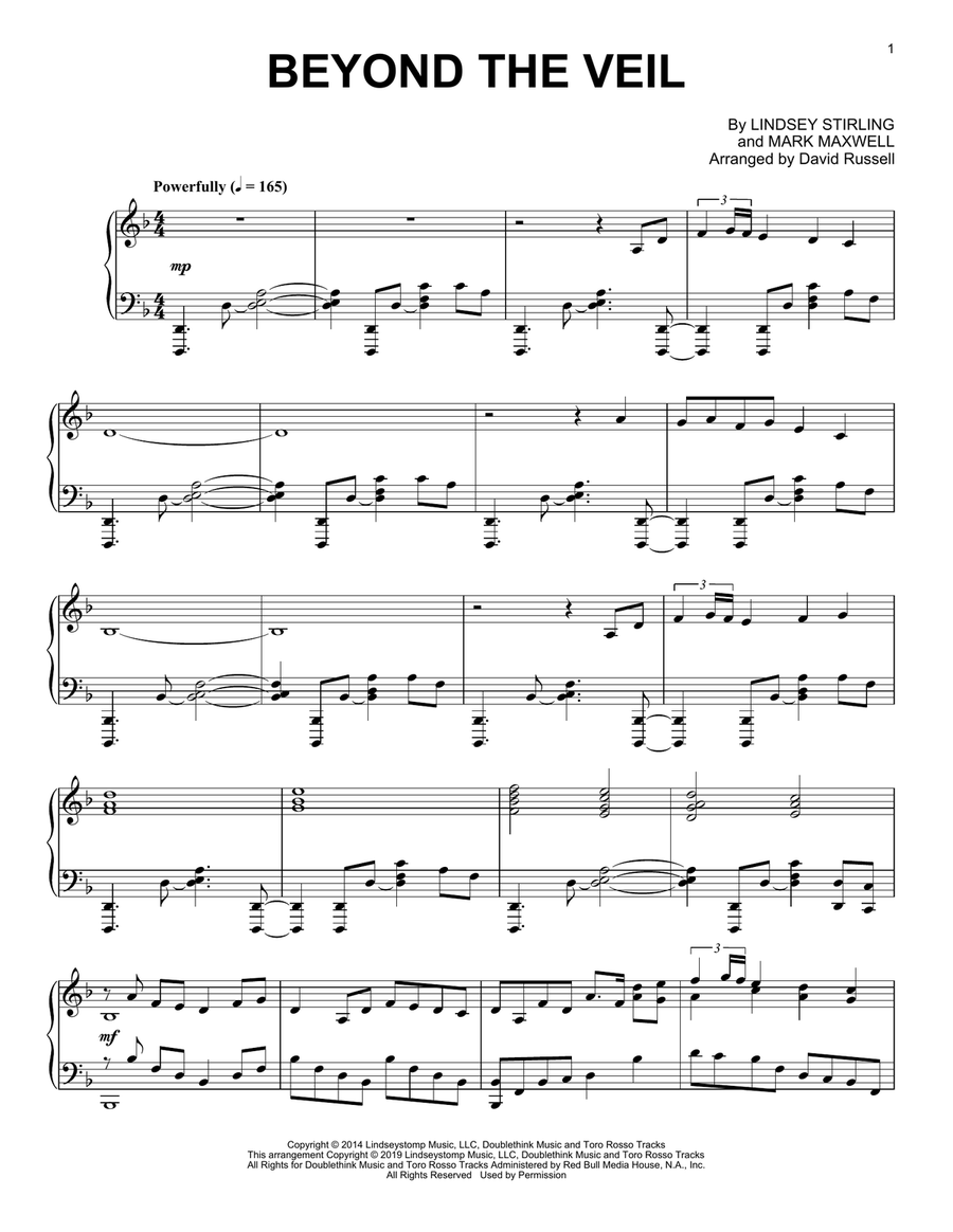 Beyond The Veil Beyond The Veil Piano Solo scores gallery preview page 1