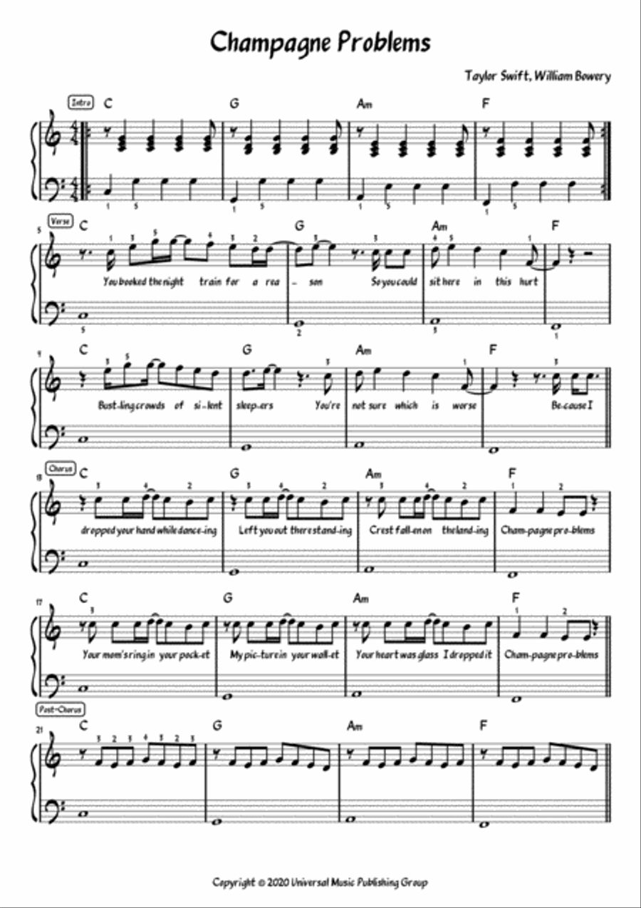 Champagne Problems Voice scores gallery preview page 1