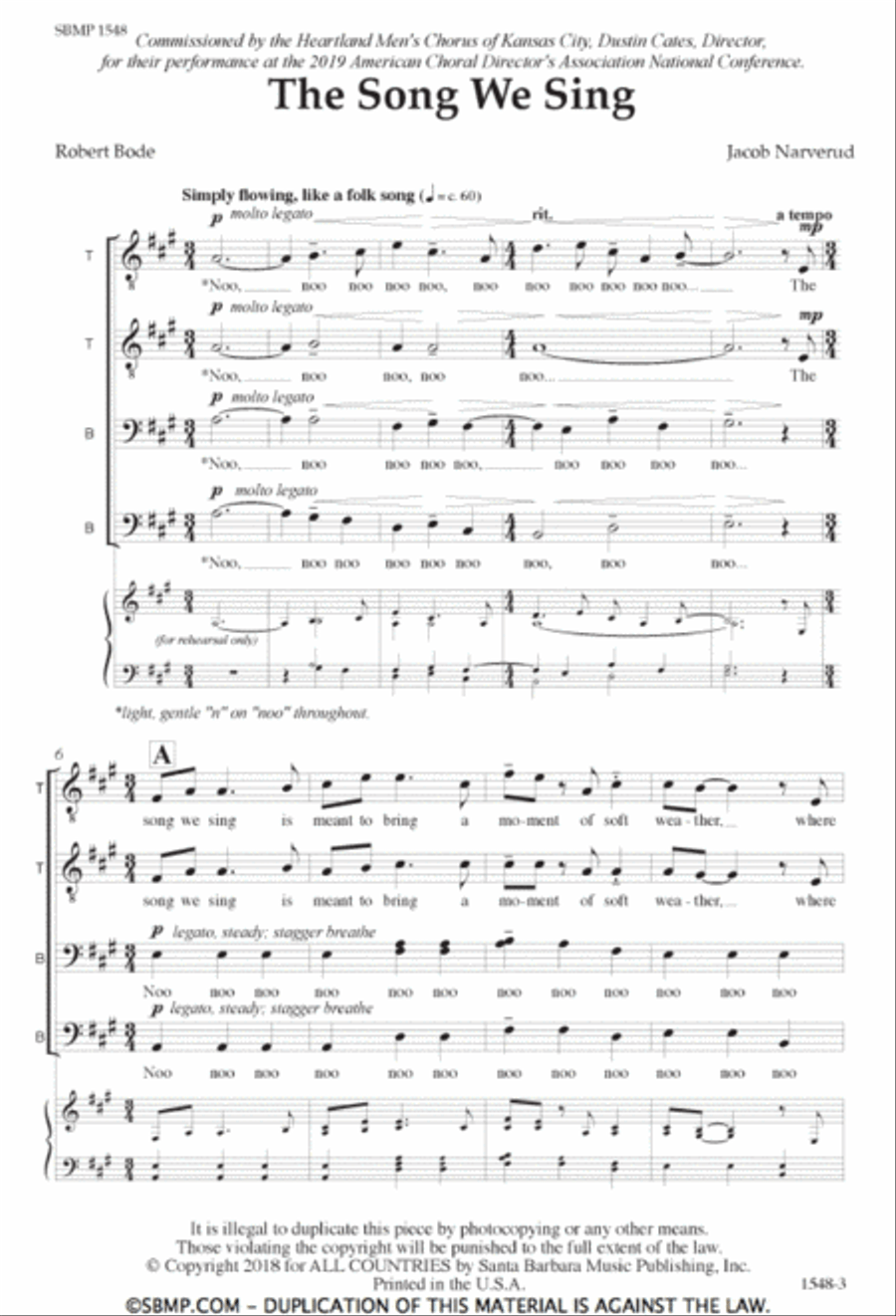 The Song We Sing - TTBB Octavo TTBB scores gallery preview page 2