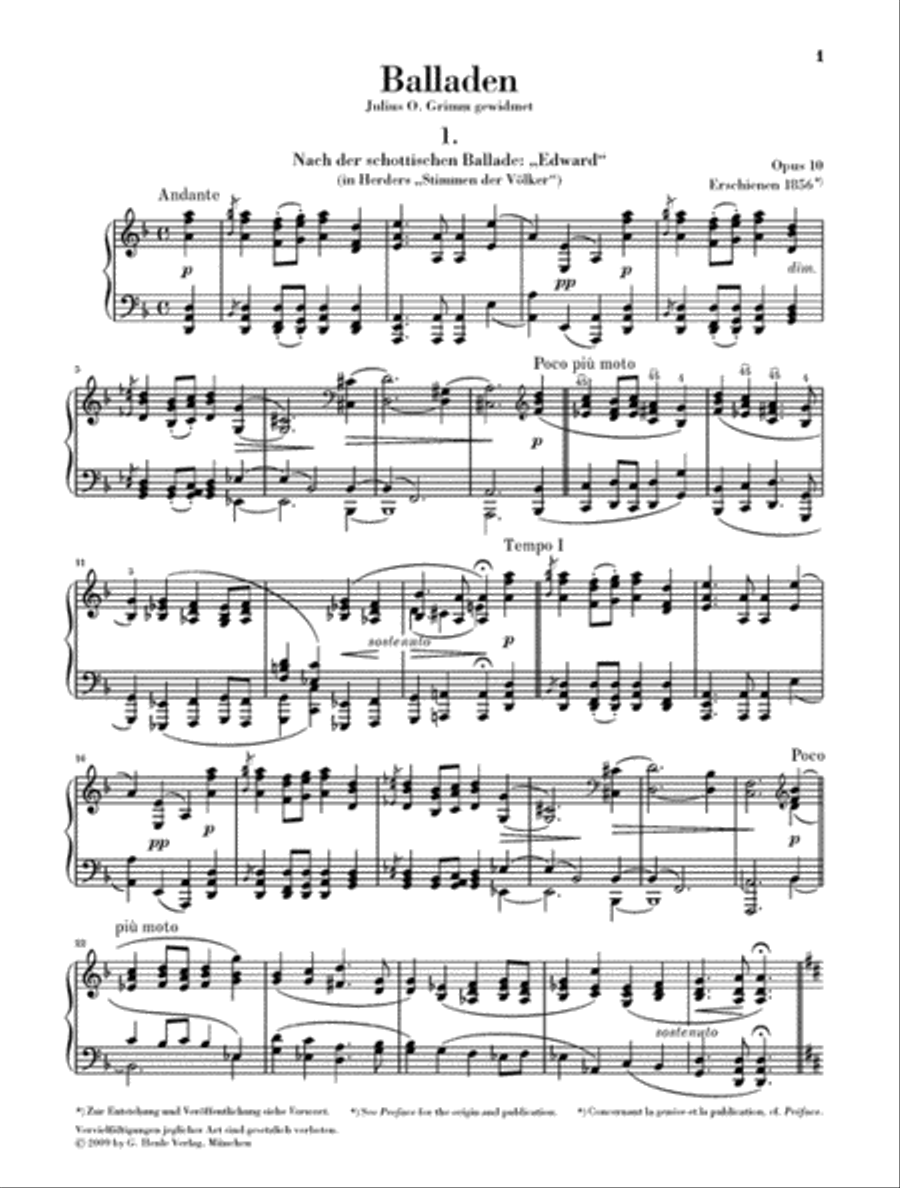 Ballades, Op. 10 Ballades, Op. 10 Piano Solo scores gallery preview page 2
