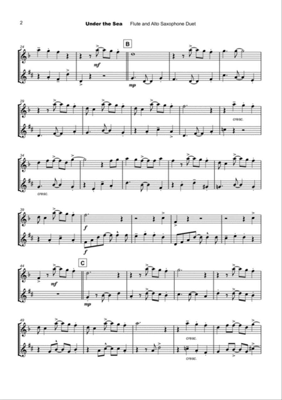 Under The Sea Woodwind Duet scores gallery preview page 3