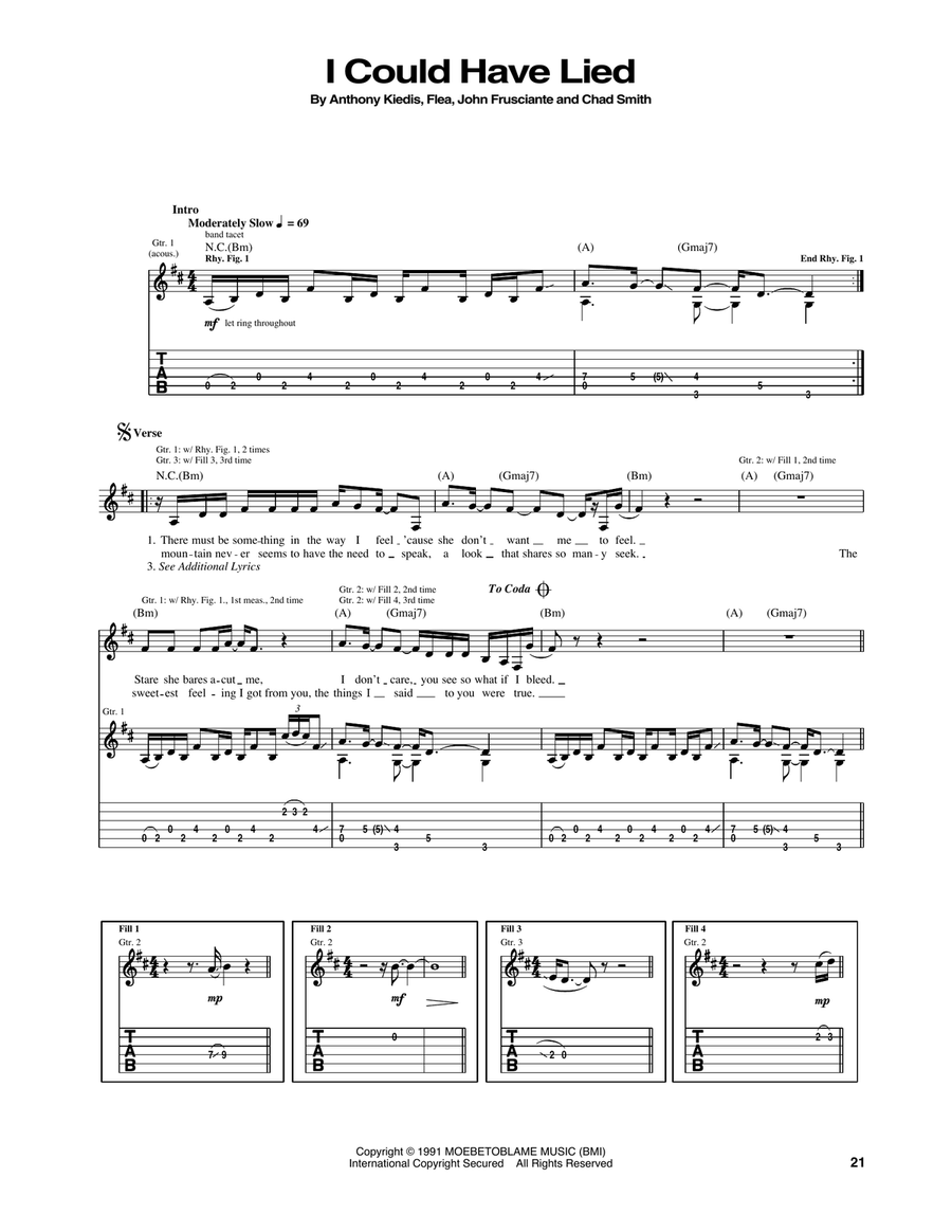 I Could Have Lied Acoustic Guitar scores gallery preview page 1