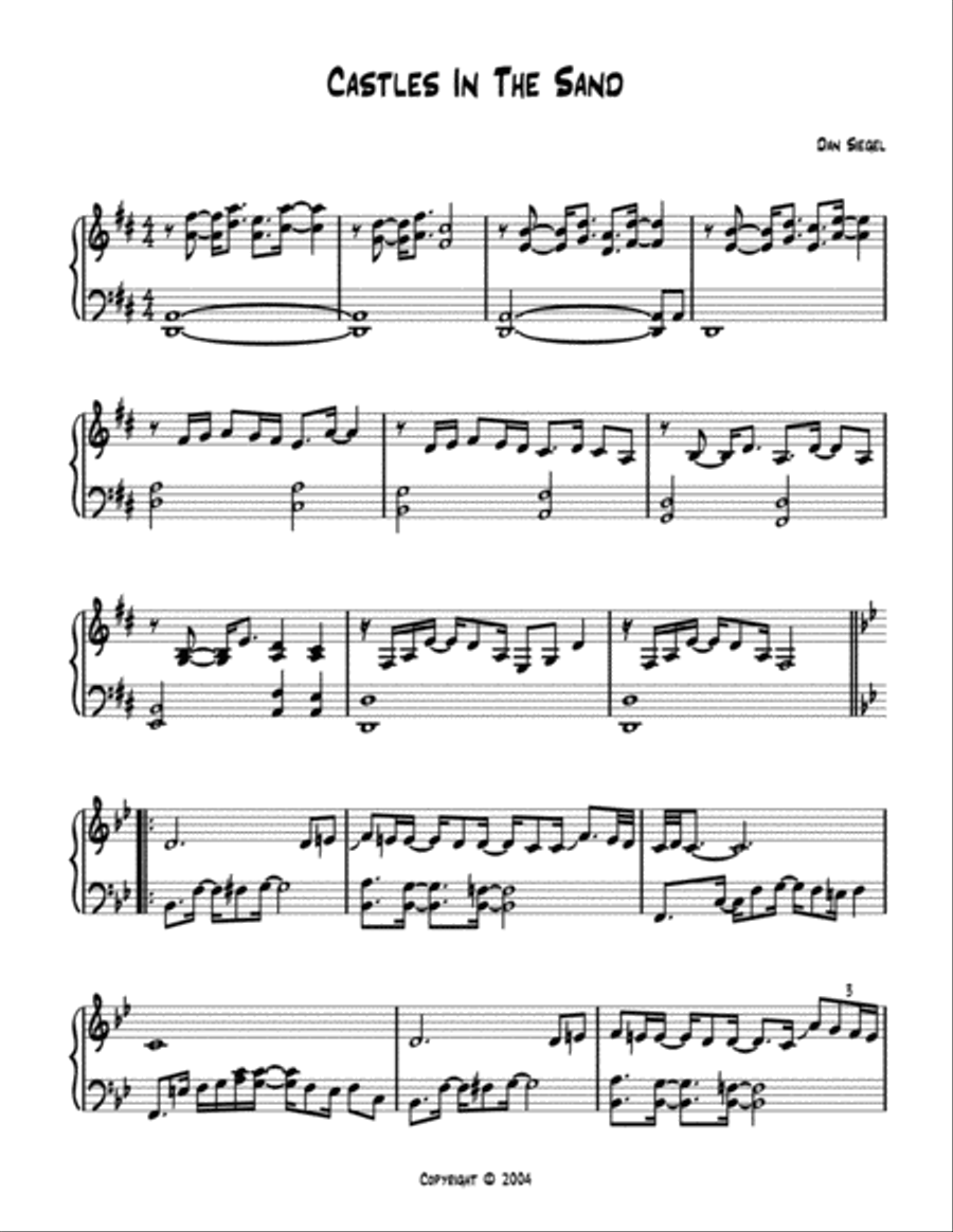 Castles In The Sand Castles In The Sand Piano Solo scores gallery preview page 2