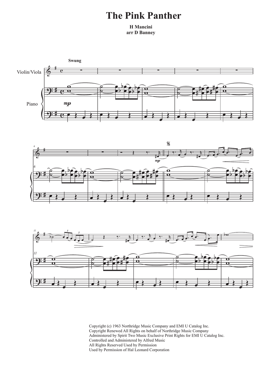 The Pink Panther from THE PINK PANTHER Small Ensemble scores gallery preview page 2