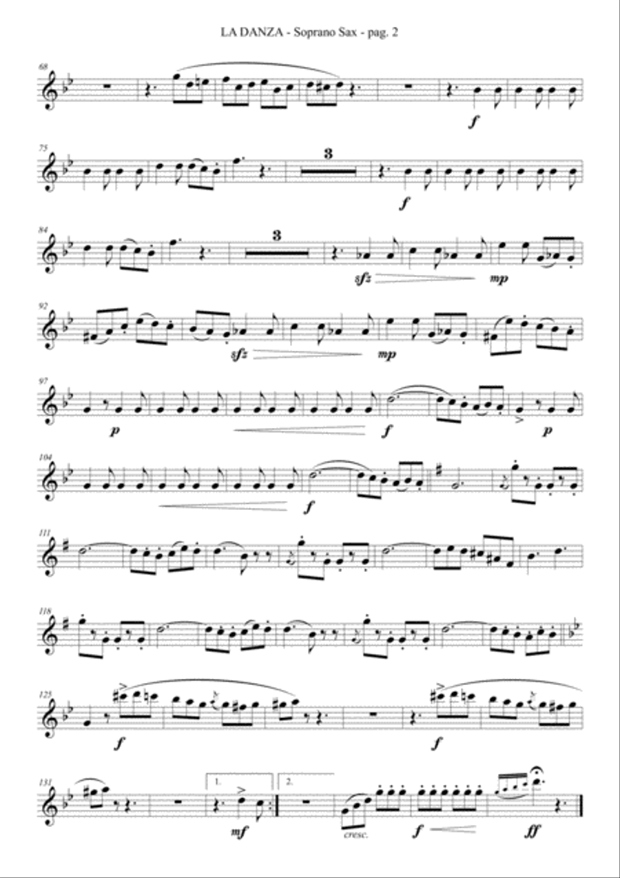 LA DANZA - by Rossini - for Saxophone Quartet Saxophone Quartet scores gallery preview page 6