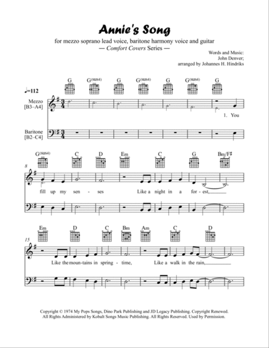 Annie's Song Piano scores gallery preview page 2