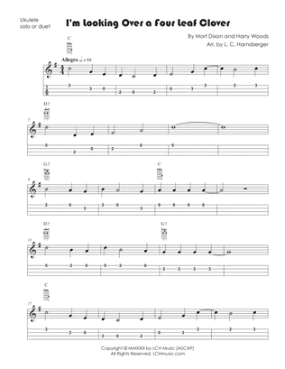 I'm Looking Over A Four Leaf Clover (Easy Ukulele TAB with Chords)