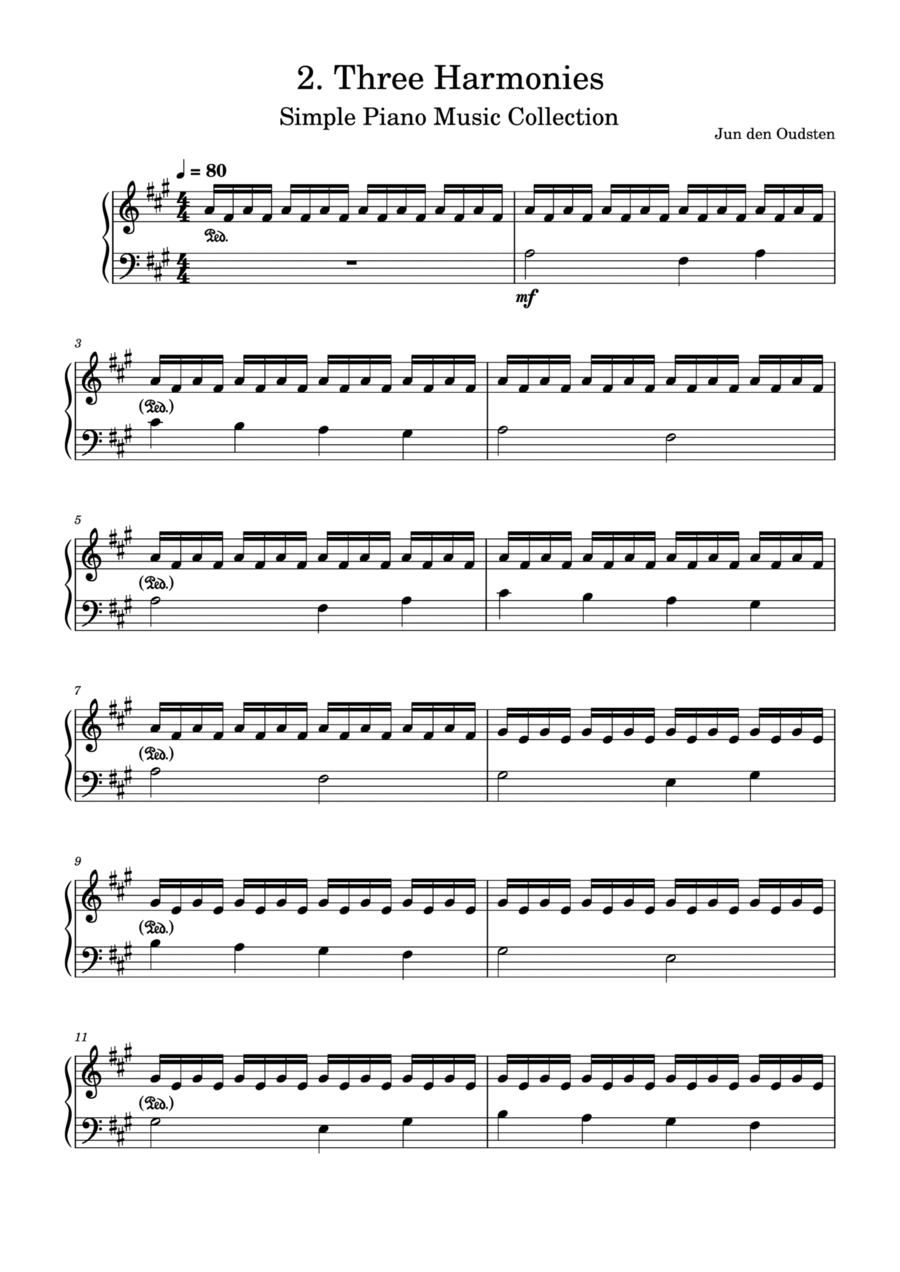 Simple Piano Collection 2. Three Harmonies Piano Method scores gallery preview page 1