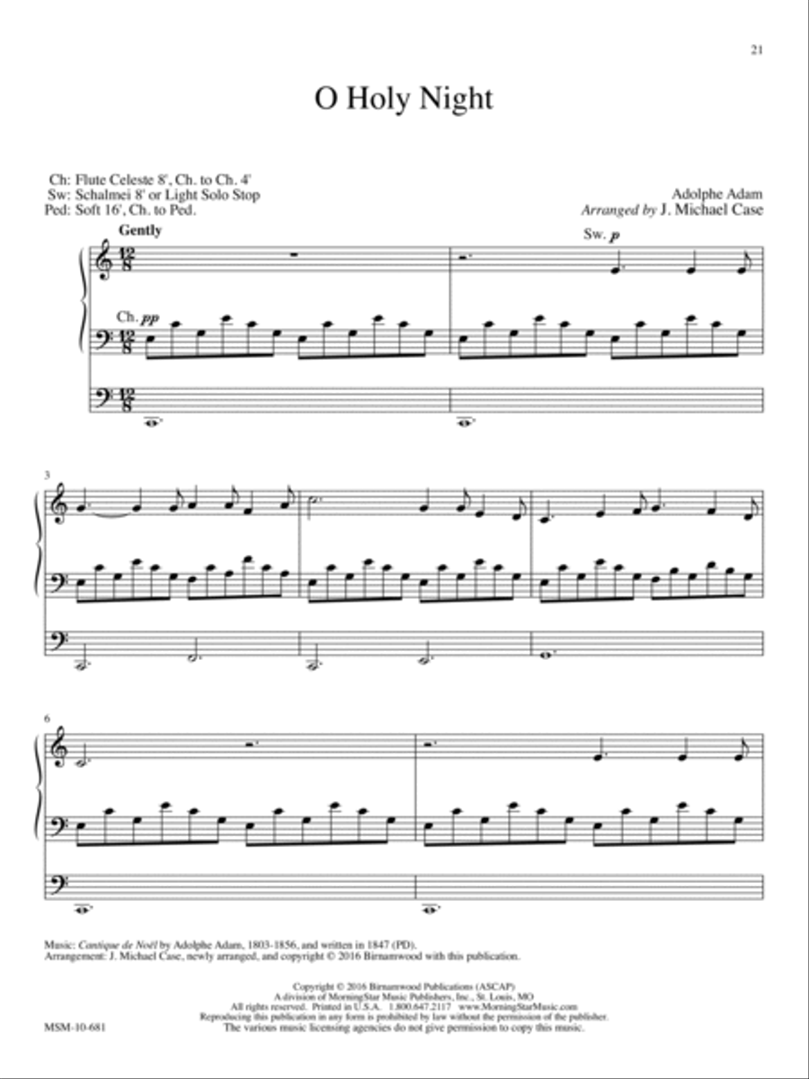 O Holy Night Organ scores gallery preview page 1